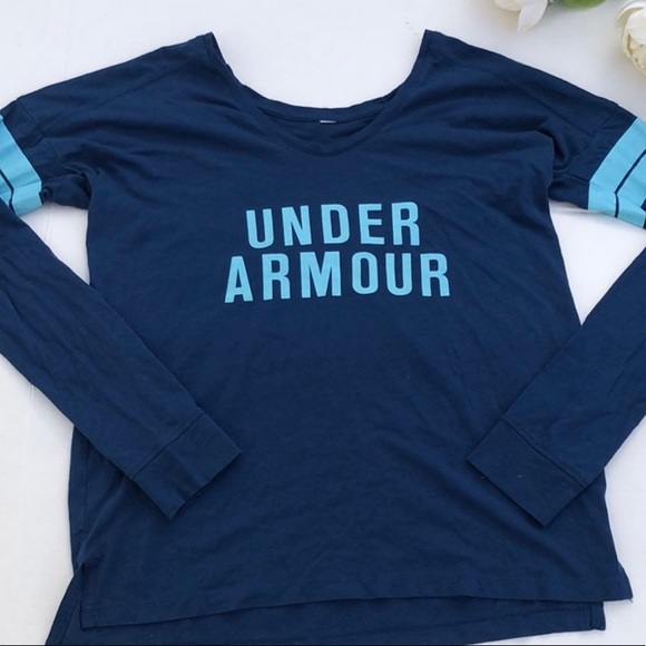 Under Armour Long Sleeve Blue Active Top Size Small - Picture 2 of 3